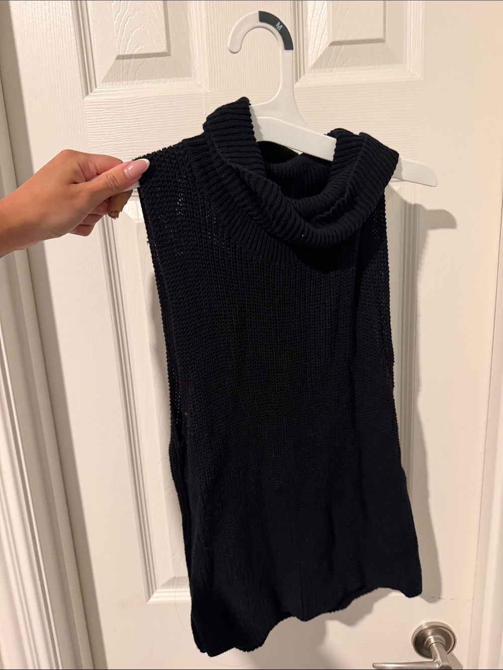 Le Lis Black Sleeveless Cowl Neck Sweater